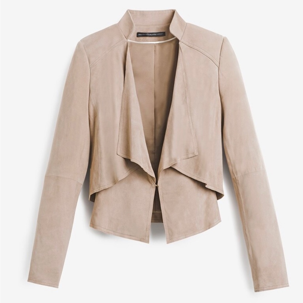 WHBM Suede Flounce Front Jacket Tan XXSP - Picture 8 of 16